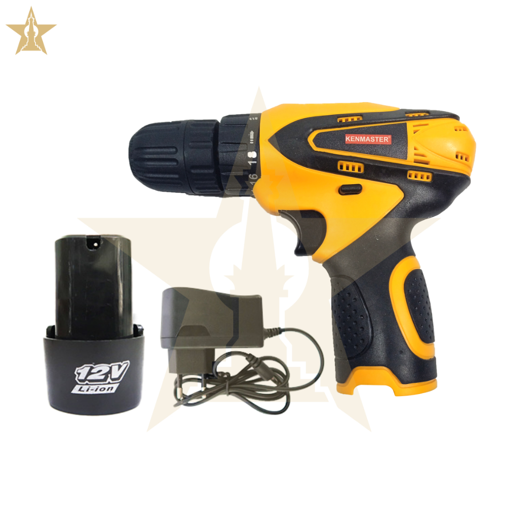 KENMASTER KM-0612 Bor Cordless Drill Mesin Bor Baterai 10mm