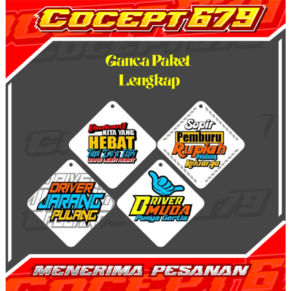 

Stiker Dekal + Gantungan Kaca Mobil Ukuran 9x9 Cm Sudah Paket Lengkap + Bisa Custom Desain Sendiri