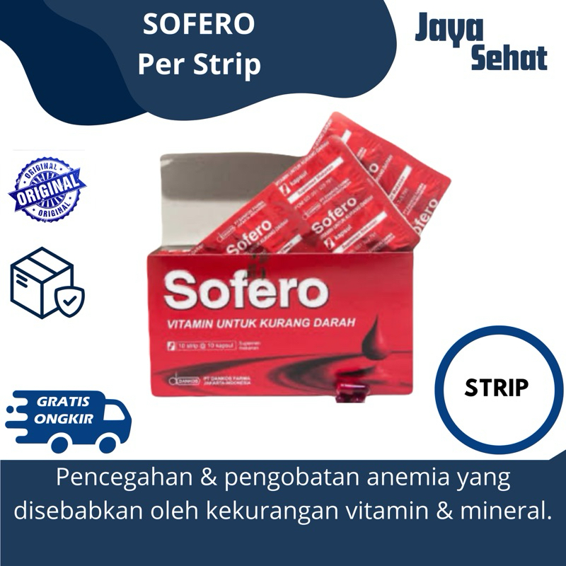 SOFERO ISI 10 STRIP - Vitamin Anemia Zat Besi Multivitamin/Vitamin Zat Besi (Per Strip)
