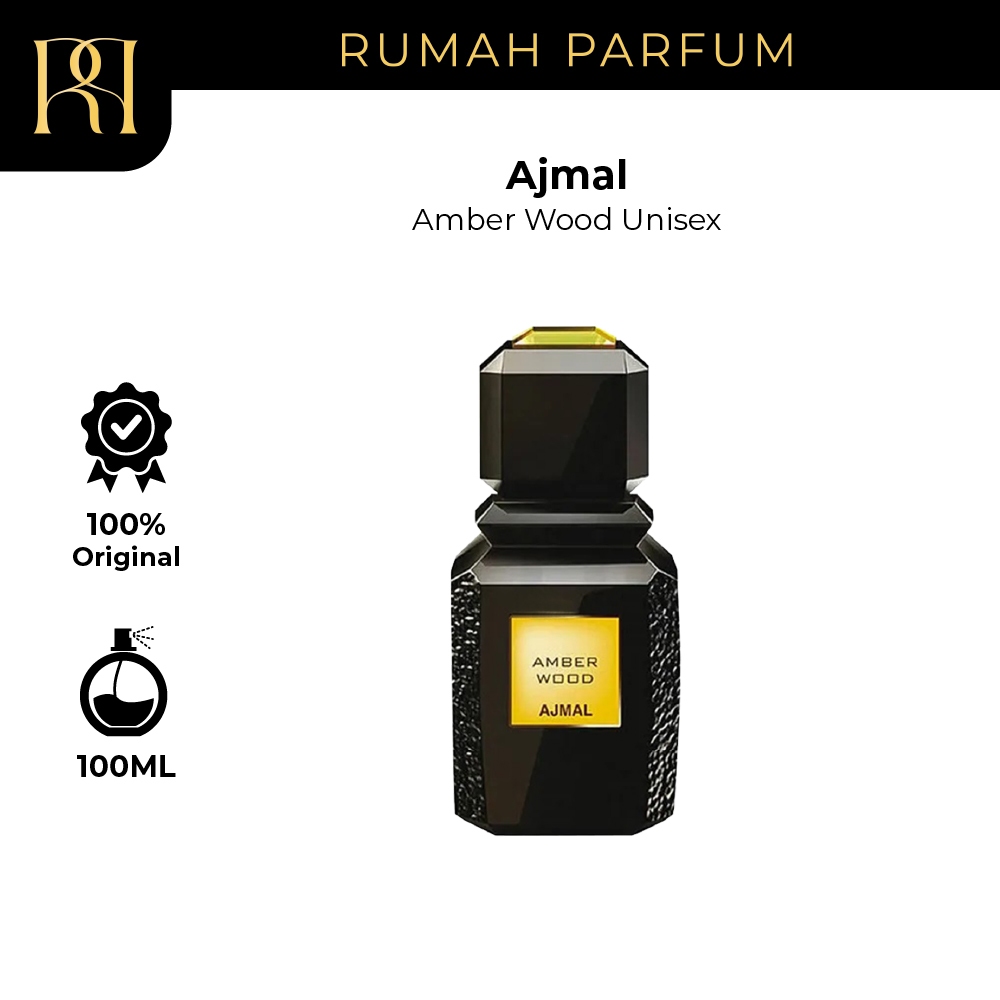 Parfum Pria Wanita Ajmal Amber Wood Unisex (100 mL) Perfume Unisex Cowok Cewek Tahan Lama dan Wangi