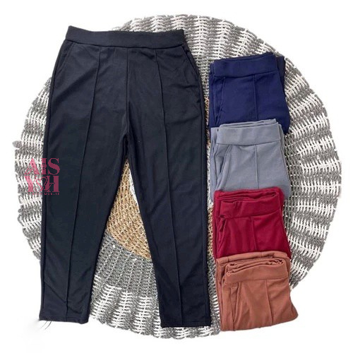 Celana Panjang Baggy Pants Scuba crepe - Celana Scuba Skinny Pants - Scuba Pants Wanita