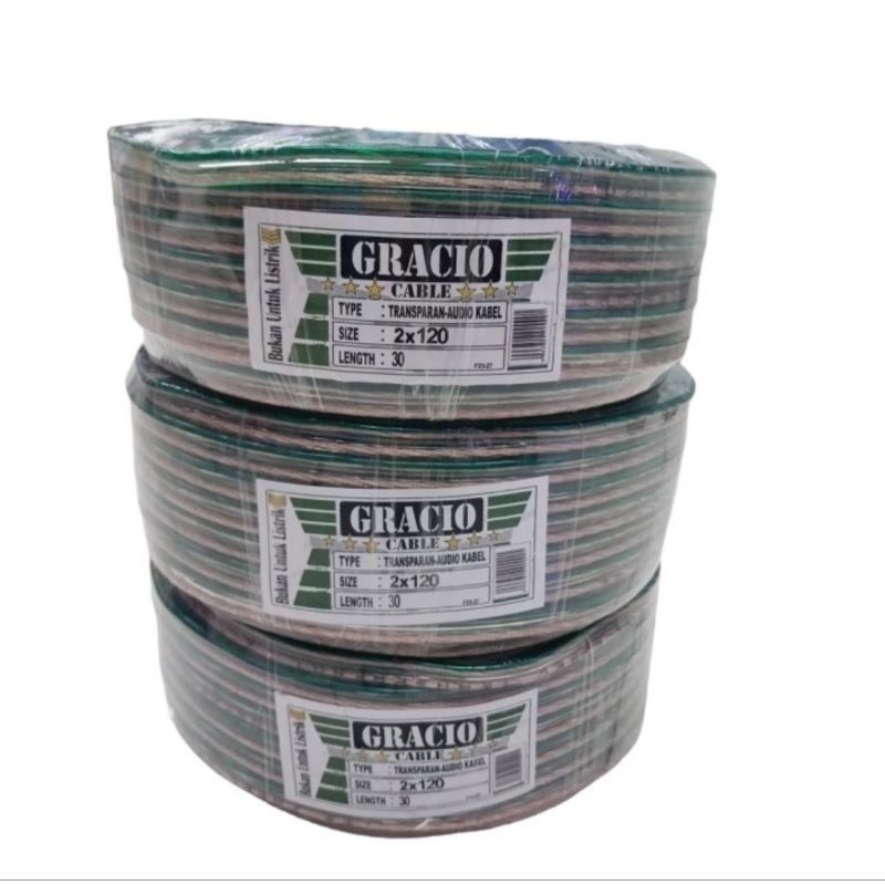 Kabel Audio Transparan 2x50 30 Yard 27 Meter