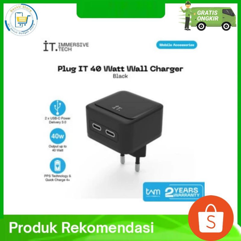 Plug It 40 Watt Wall Charger