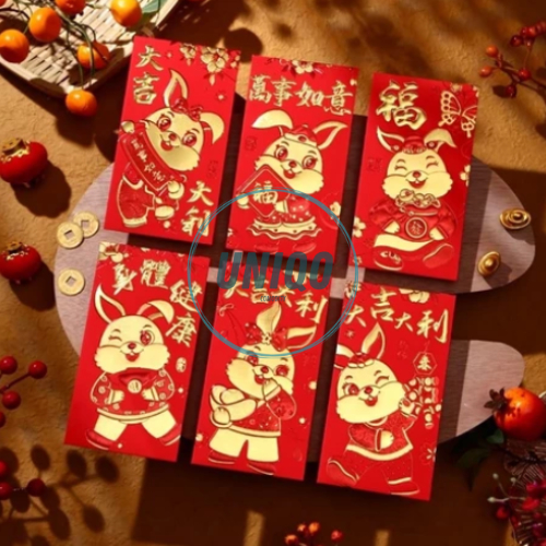 

Paket Amplop Angpao Panjang Angpau Souvenir Hadiah Hari Perayaan Ulang Tahun Baru Imlek Motif Shio Premium 6 Pcs