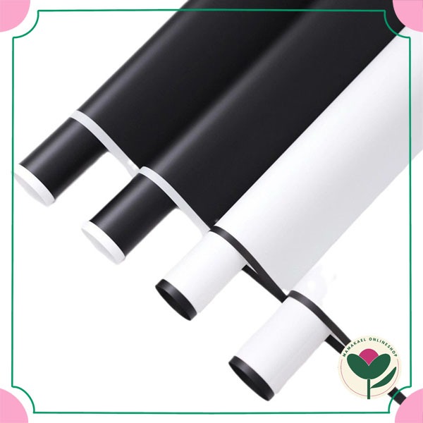 

20 Lembar Black and white edge cellophane bouquet wrapping paper kertas bungkus buket bunga hitam putih monochrome MK1783
