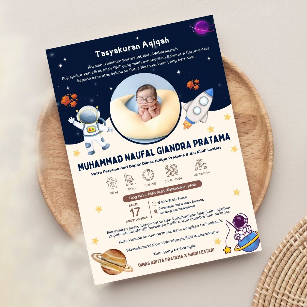 Undangan Digital Aqiqah Versi JPG/Gambar