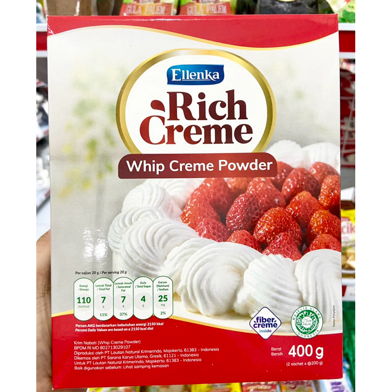 

Whip cream 400g rich creme