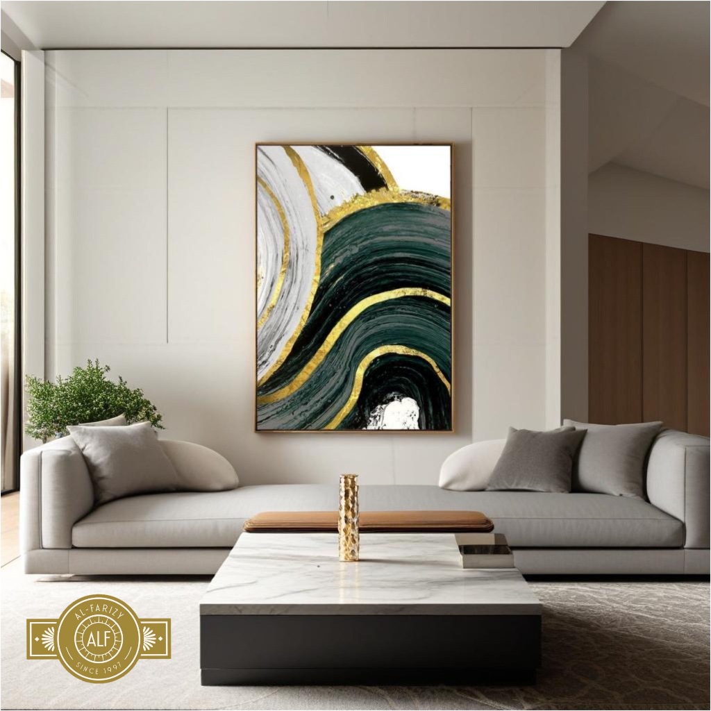 Lukisan Abstrak Gold Hiasan dinding Dekorasi dinding Lukisan Aesthetic Lukisan Minimalis Unik