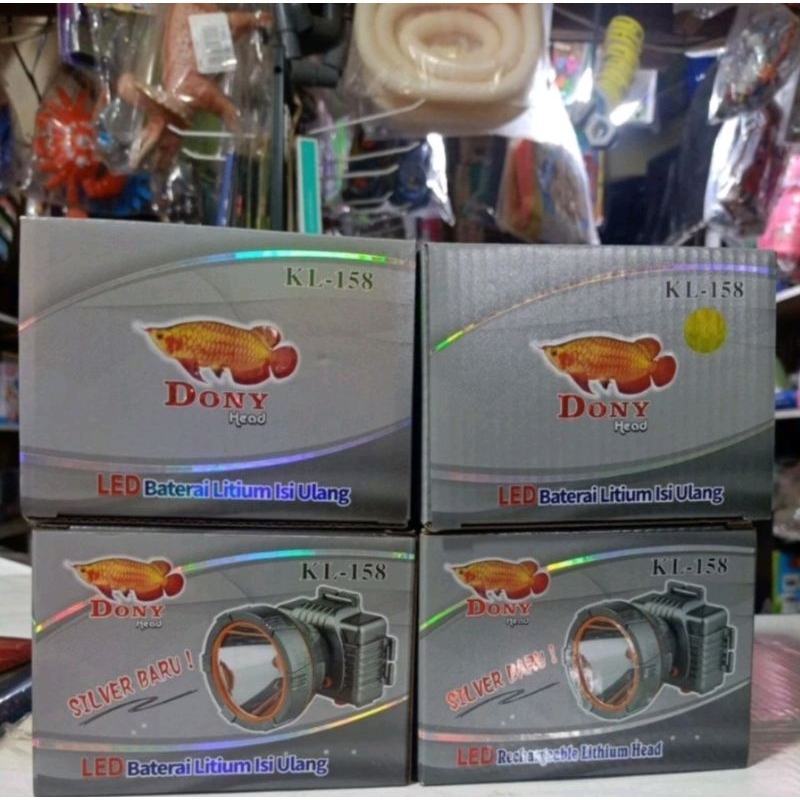 Senter Kepala DONY KL 158 Silver 10W Super Terang ORIGINAL
