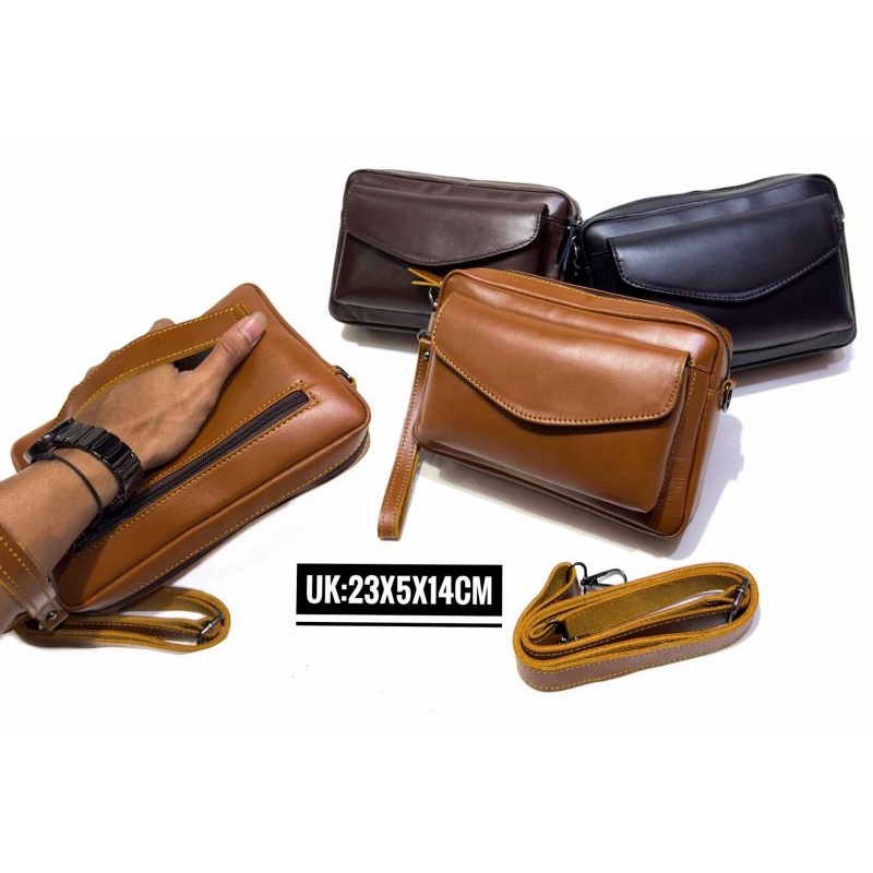 Tas Kulit Asli Garut - Tas Pria - Tas Selempang Slingbag Handbag