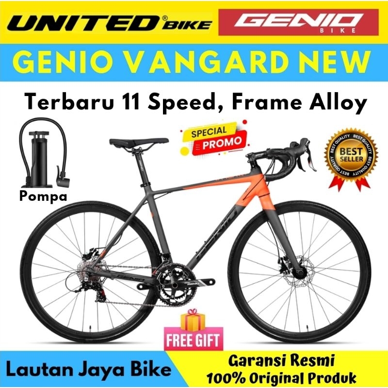 SEPEDA BALAP ROADBIKE GENIO VANGARD 700C ALLOY 2X11 SPEED