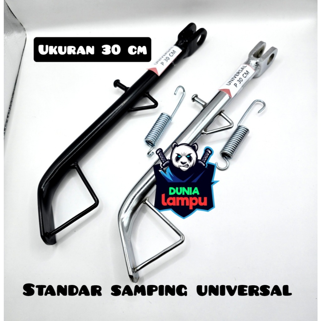STANDAR SAMPING HITAM BESI TEBAL RING 18 PANJANG 30CM UNTUK MOTOR RX KING NINJA R RR RXK KLX SCORPIO