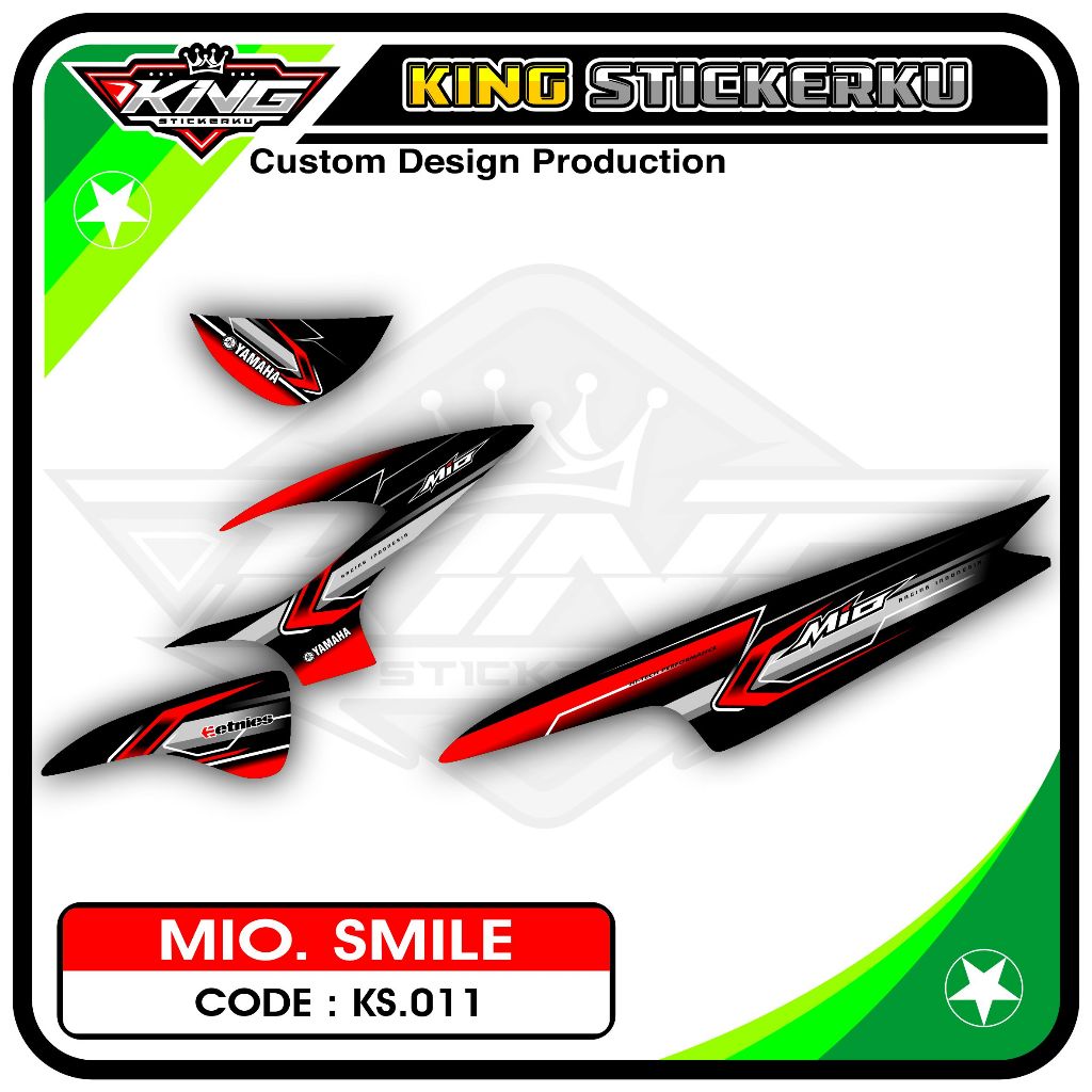 Stiker Mio Smile / Mio Sporty - Decal Sticker Striping Standar Mio Smile Motif Racing KS.11