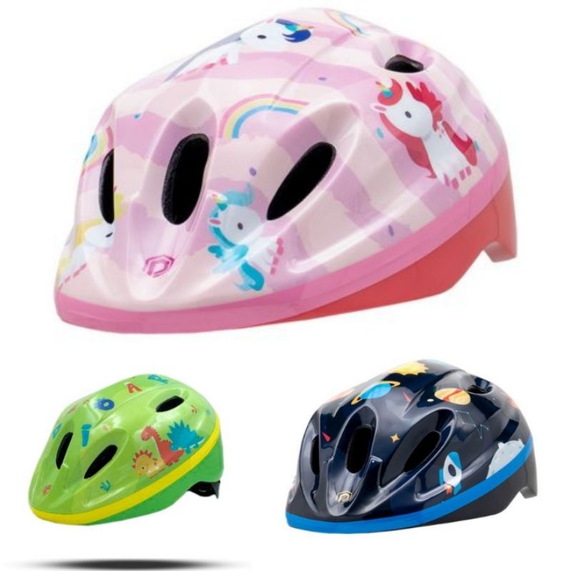 Helm Polygon Kids helm sepeda anak karakter dino,space dan unicorn