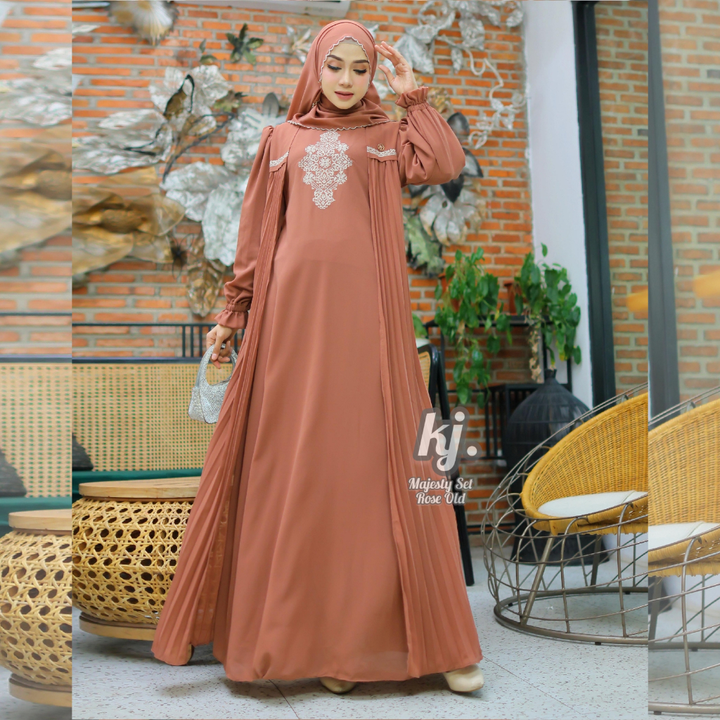 Khadijah Mode - Gamis Majesty set Hijab Pashmina
