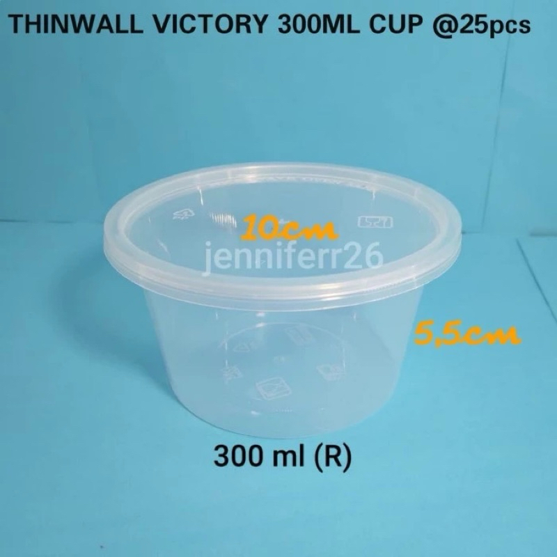 Thinwall food container 300ml VICTORY / Cup salad 300ml/Cup puding 300ml / Mangkok plastik / Mangkok