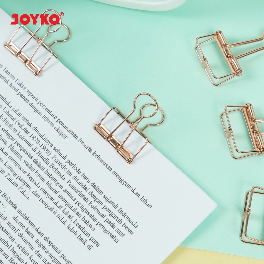 

[SET] JOYKO Binder Clip Hollow Klip Penjepit Kertas Rose Gold