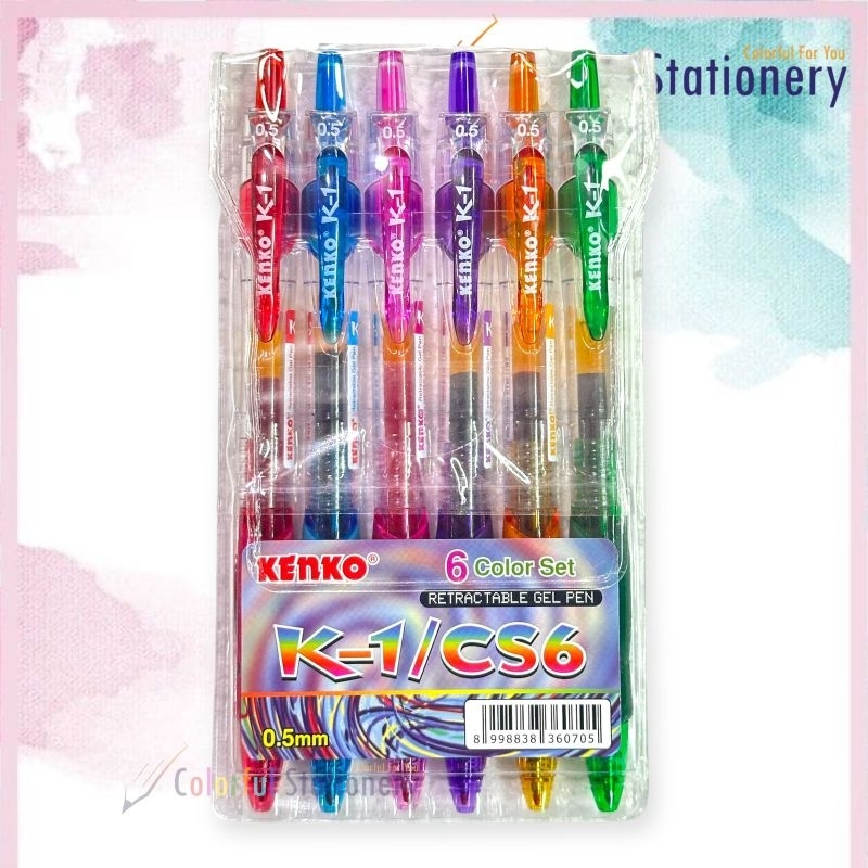 

Gell Pen Color 6 Warna Kenko K1-CS 6 (1 Set)