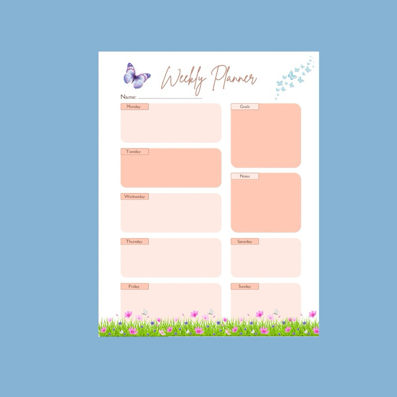 

Weekly Planner A5 HVS 100 GSM Perencanaan Harian Study Planner Notes List to do