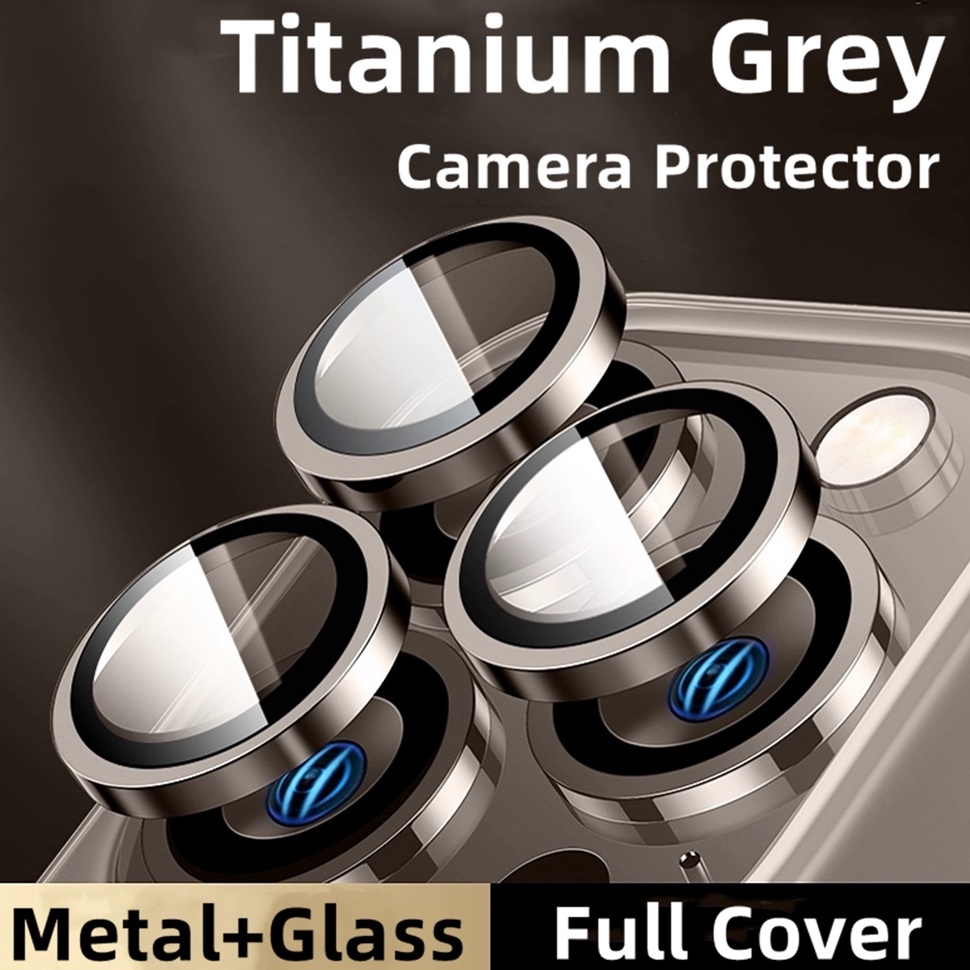 Titanium Grey Camera Lens Protector for IPhone 11 12 13 14 15 Pro Max 14 15 Plus Mini Full Cover Tem