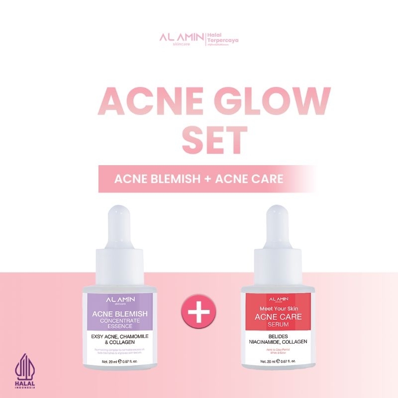Al Amin Acne Glow Set (Acne Blemish Serum + Acne care Serum Post Acne Glow Jerawat Glowing Acne