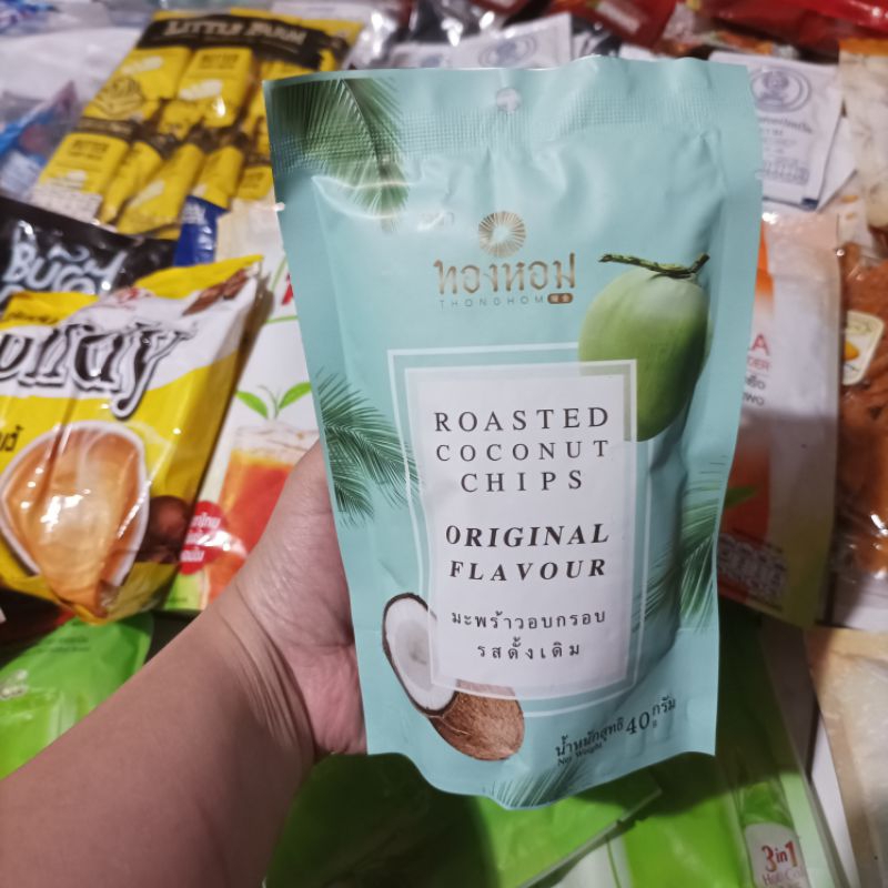 

[Ready] Thong Hom Roasted Coconut Chips Original 40gr | keripik kelapa thailnad