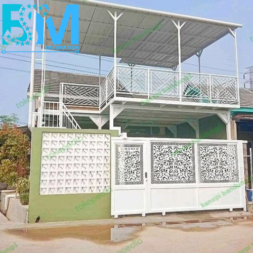 Kanopi balkon dak plat bordes & pagar cutting minimalis 1028 BSM DECORATION