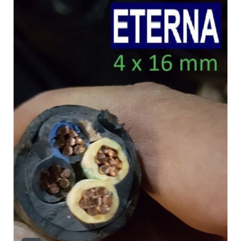 Kabel Eterna Kabel Tufur NYY 4x16mm 4x16 warna Hitam Tembaga