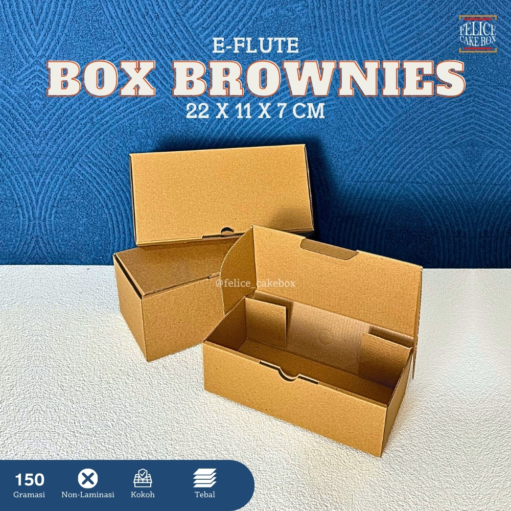 

BOX HARDBOX E-FLUTE 22X11X7 CM isi 10 pcs / KARDUS DIE CUT / KARDUS PIZZA / BOX POLOS COKLAT / PACKING KOTAK / KARDUS EFLUTE