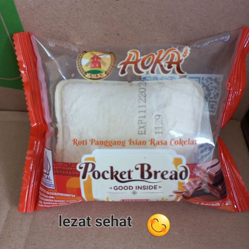 

Roti Aoka Pocket Bread Coklatnya Lumer Rasanya Enak 1 pcs varian Coklat
