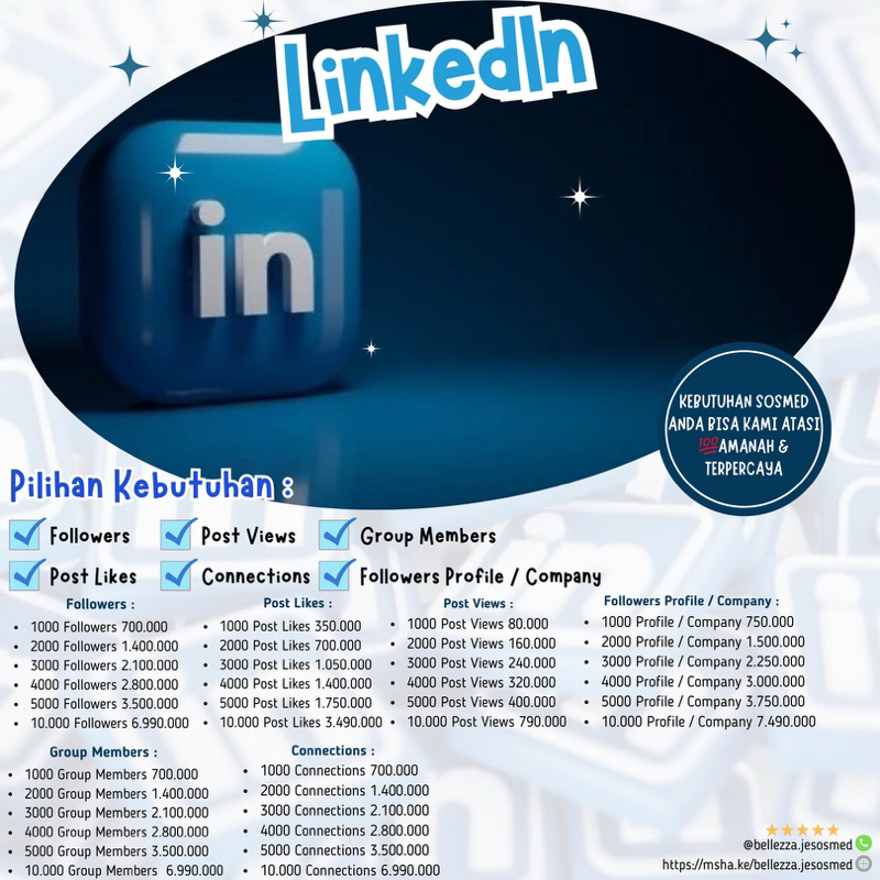 Tambah Follower LInkedln non-drop