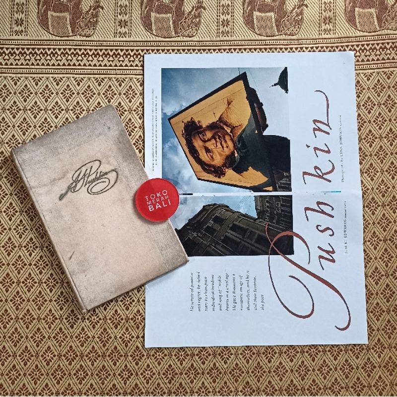 Paket buku Pushkin The Captain's Daughter edisi Uni Soviet Rusia 1965, bonus kliping Alexander Pushk