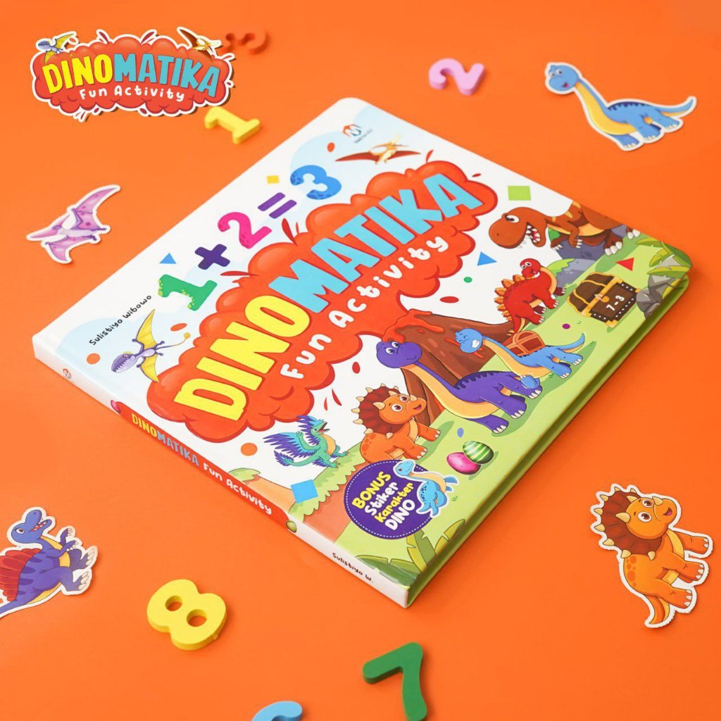 Buku DINOMATIKA FUN ACTIVITY Aktivitas Book Edukasi Anak 2 3 4 5 Tahun STIKER Sticker DINOSAURUS