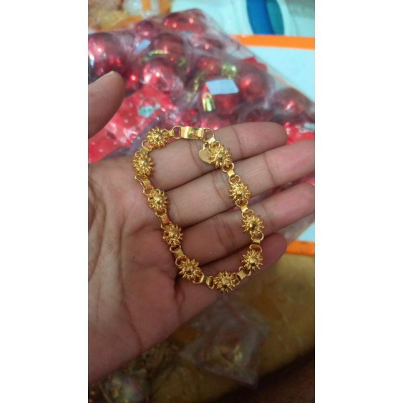 Gelang matahari full replika emas asli