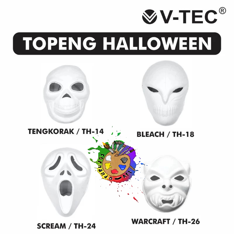 APR - Topeng Lukis Wajah Polos Putih | Topeng Halloween
