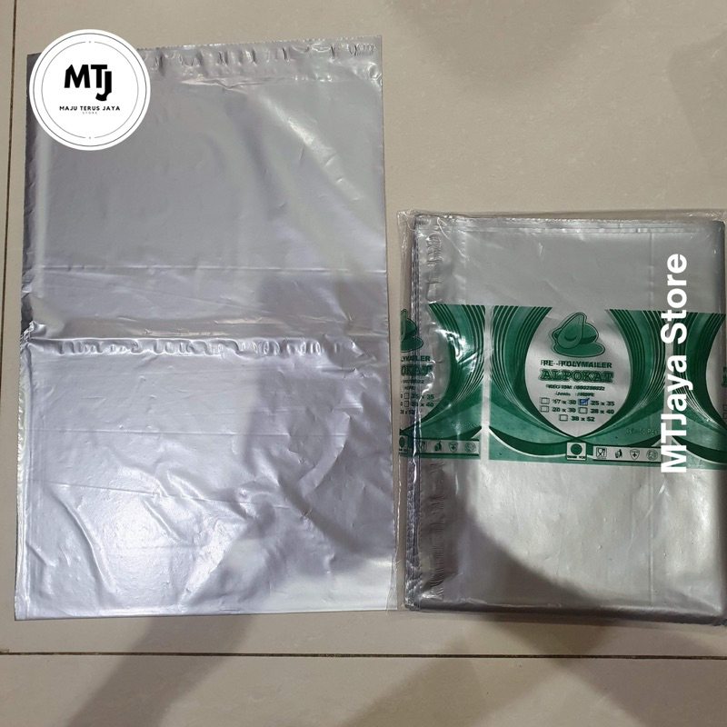 

Polymailer plastik pembungkus paket baju surat silver uk 17x30 25x35