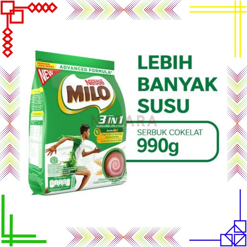 

MILO ACTIV-GO Susu Coklat Pouch 990 Gr