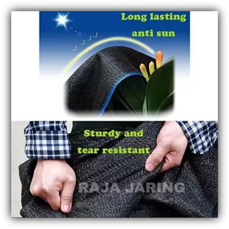 Paranet nylon nilon Rate 75% lebar 3meter Import - Hitam