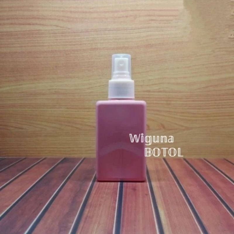 Botol Spray 100ml Kotak Pink / Botol 100ml Kotak Spray Pink