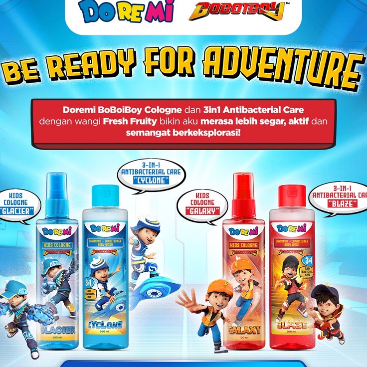 Dijamin Murah  DOREMI KIDS BOBOBOY  COLOGNE 1ML  3 in 1 BODY WASH  SHAMPOO  CONDITIONER 2ML