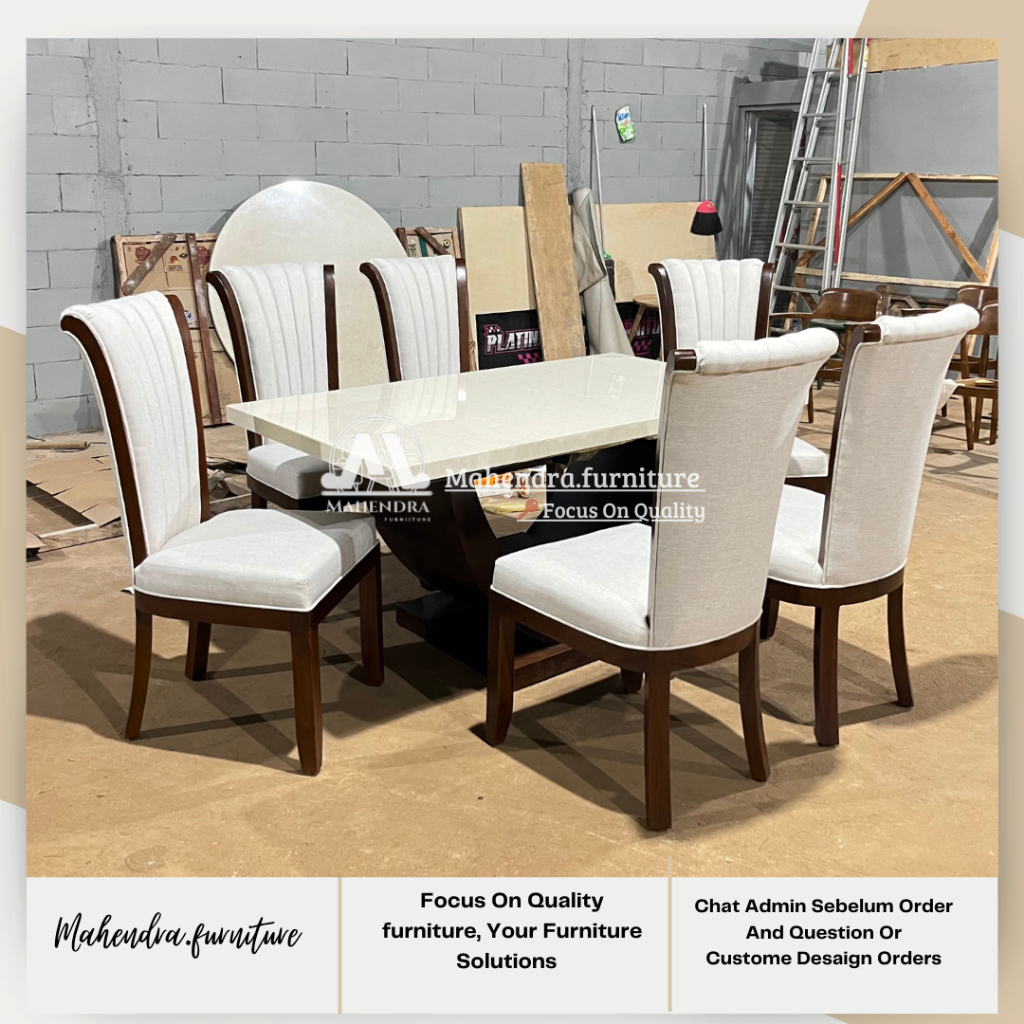 Set Meja Makan Marmer Kursi 6 Jati Meja Makan Marmer 6 Kursi Meja Makan Marmer Set