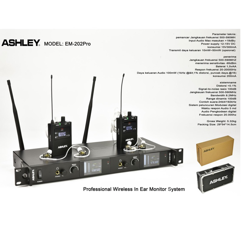 mic ear monitor ashley em202pro original EM 202PRO FREE KOPER EM 202 PRO