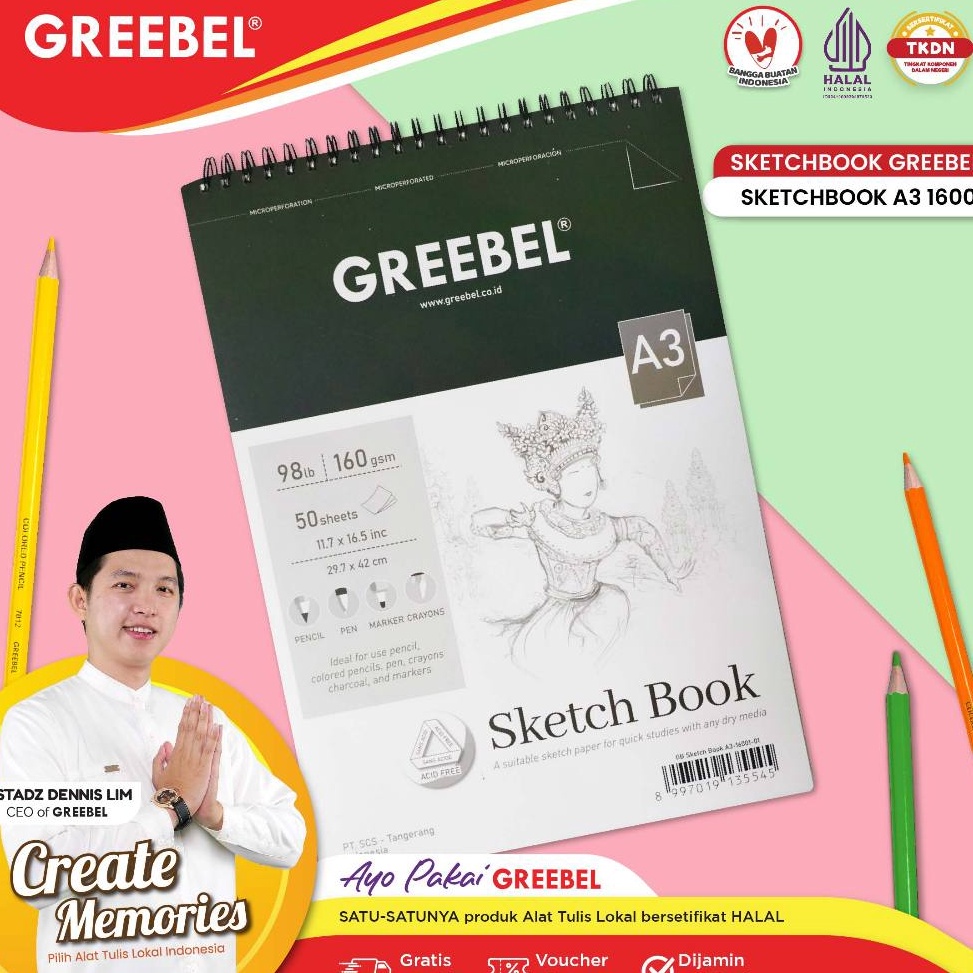 

Promo Belanja GREEBEL Buku Gambar Sketch Book A3 5 Lembar 161 Buku Sketsa Drawing Book