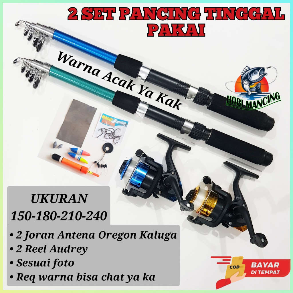 2 set pancing joran OREGON KALUGA panjang 150 - 180 - 210 240 cm / 1,5 - 1,8 - 2.1 - 2,4 meter