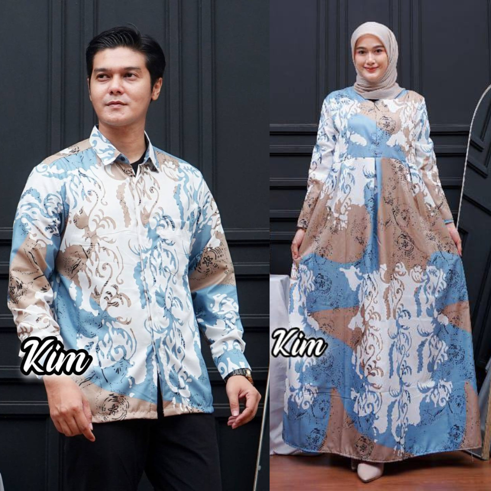 batik couple pasangan Batik Tunik Couple Batik Couple Modern Lengan Panjang M L XL XXL