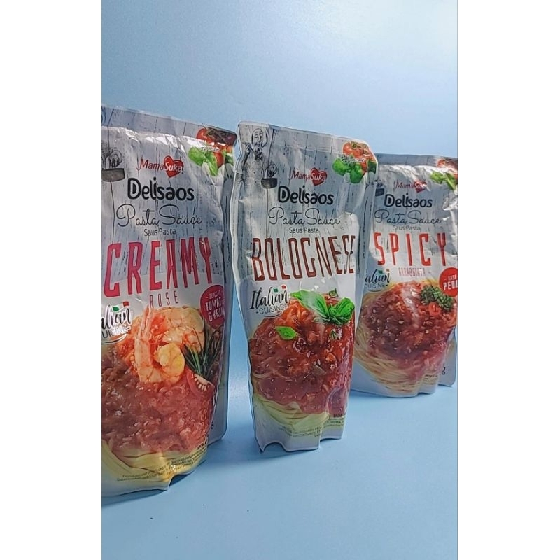 

MAMASUKA Delisaos Saus Pasta Saus Spaghetti 315gram Saus Bolognese Creamy Rose Spicy Arrabbiata