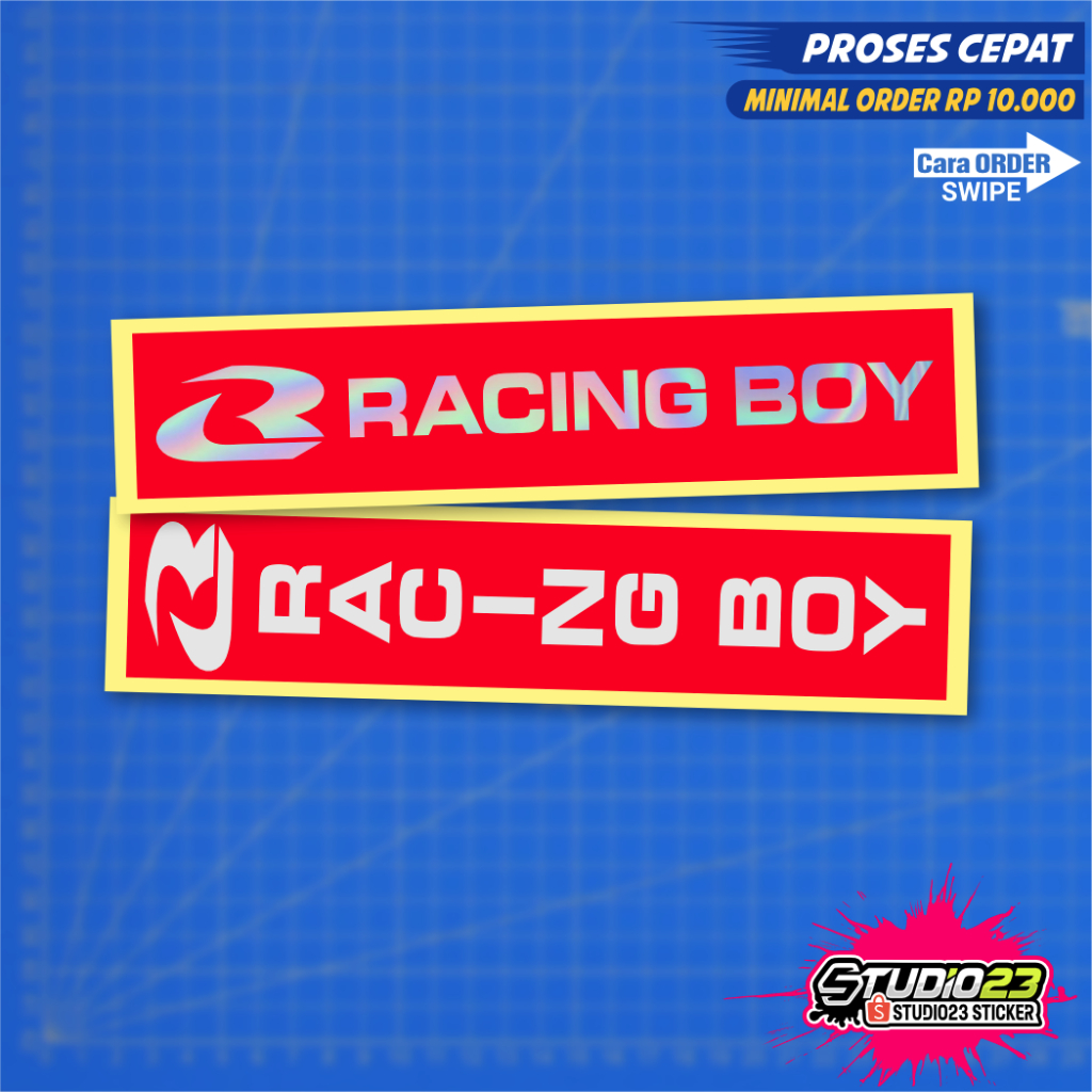 

Stiker Racing Boy, Cutting sticker Hologram RCB Shock Bottom