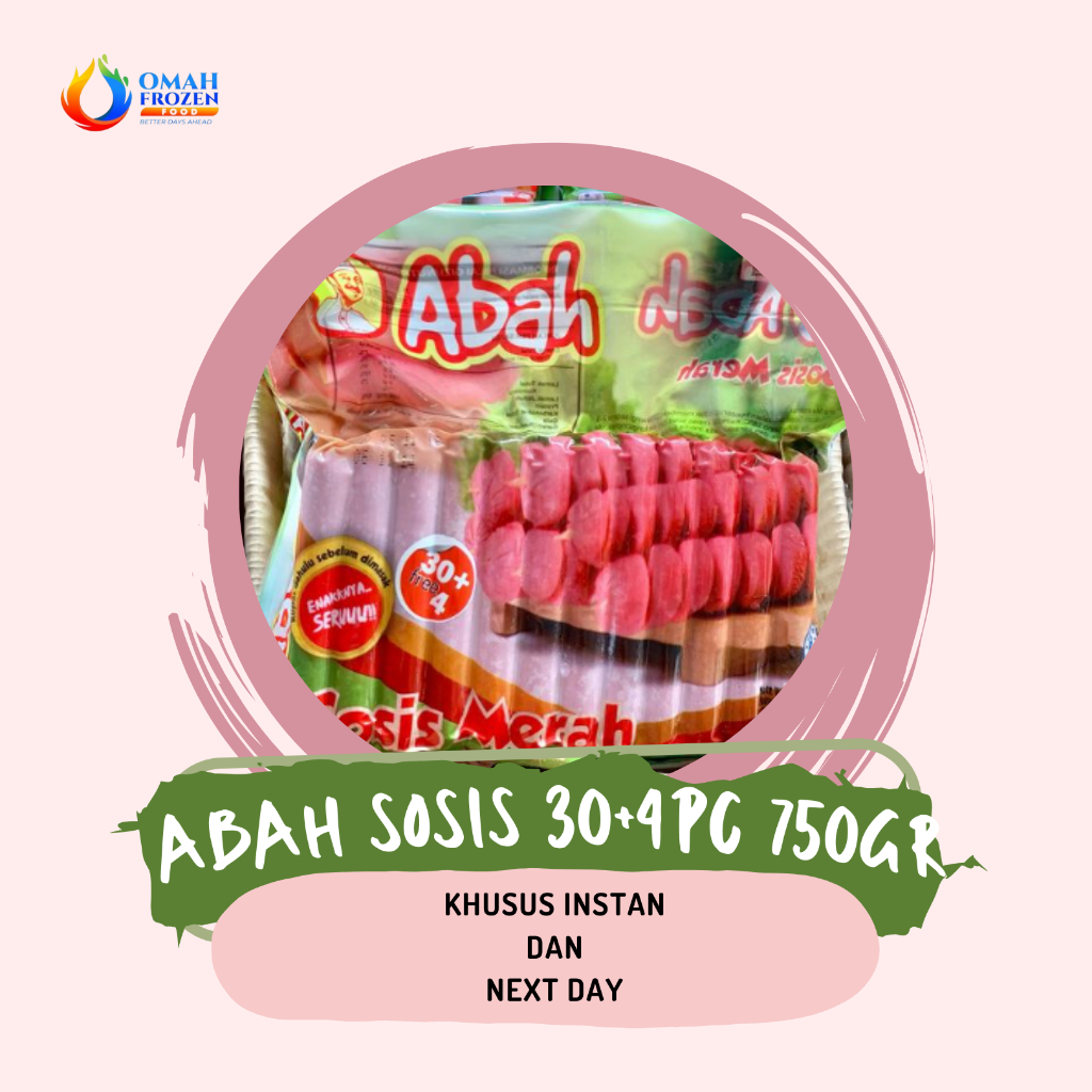 

Abah Sosis Ayam Merah Isi 34 750gr (KHUSUS INSTANT & NEXT DAY)