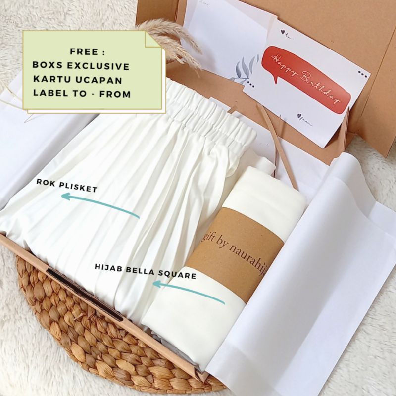 

HAMPERS WANITA ROK PLISKET HADIAH ULANGTAHUN/WISUDA/SIDANG/SEMPRO/WEDDING DLL