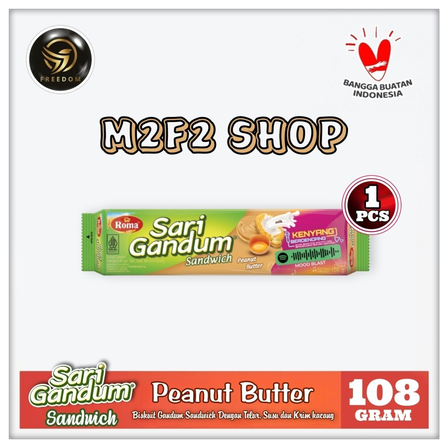 

Roma Biskuit Sari Gandum Sandwich Peanut Butter | Selai Kacang - 108 gr (Kemasan Satuan)
